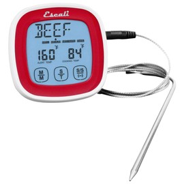 Escali DHR1-R Compact Portable Meat Candy Folding Digital Thermometer, Backlit Display Easy to Storage with Magnet, Red