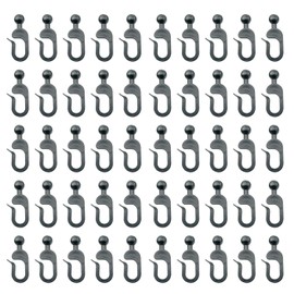 Pro Bamboo Kitchen 50PCS Plastic Hooks 1.5x0.8 inch Gazebo Curtain Hooks Mosquito Net Plastic Hooks for Hanging Gazebo Curtains Mosquito Net Black