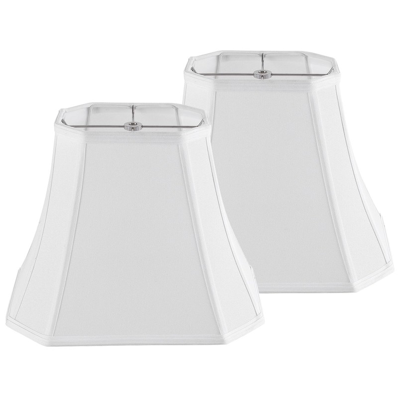 PIKOPIKO Rectangle Lamp Shade, (6×8)×(11×14)×11"Pure White Linen Lampshade for Table