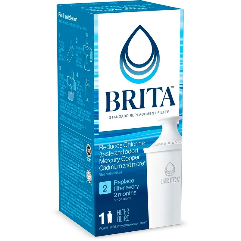 BRITA Water Filter Pitcher Advanced Replacement Filters, 1 Filter