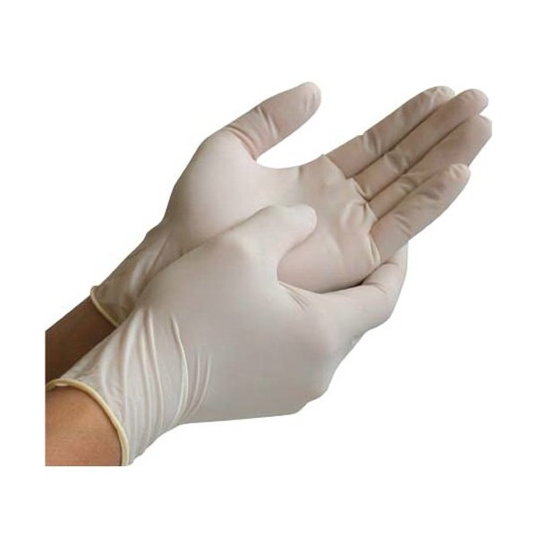 100 (1 Box) x Latex Powder Free Gloves Disposable Food Medical Garages etc. (LARGE)