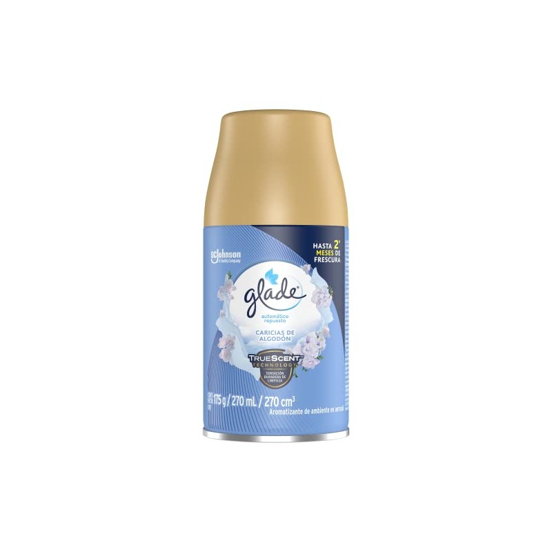 Glade Automático Aromatizante de Ambiente Continuo, Repuesto, Aroma Caricias de