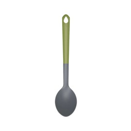 Fackelmann 687051 Cooking Spoon for Serving Dishes from Sauce, Spoon, Serving Spoon, Kitchen Utensils, Bioplastic, Green, Grey, 32.5 x 7.3 cm