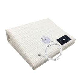 RIQINXIN Silver Fiber Grounding Sheet with 15ft Cord Soft Earthing Bed Sheet Conductive Grounding Mat Organic Cotton Sleep Therapy (99x203cm)