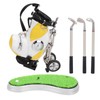 Mini Desktop Zinc Alloy Golf Bag Pen Holder with Lawn