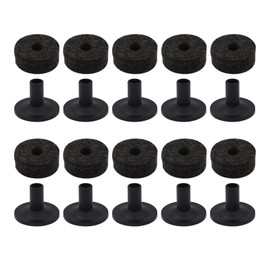 CashBeat 20pcs Cymbal Replacement Accessories Set, 10 Pcs Cymbal Stand Felt Pads & 10 Pcs Plastic Sleeves, Essential Hardware for Drum Kit Maintenance, Black