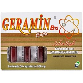 Geramin B12 Jalea Real Adicionada Con Vitamina Y Minerales 50 Caps