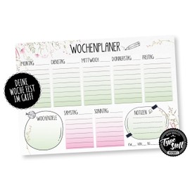 TypeStoff BA-01498 A5 Weekly Planner Pad 50 Pages