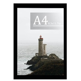 A4 Frame Picture Frame Photo Frame with Safe Perspex A4 Certificate Frame Wall Hanging & Tabletop Stand A4 Black Frame Poster Frame - 21 x 29.7cm(8.3 x 11.7)