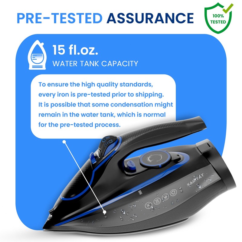 Xabitat Luxury Cordless Iron | 1500W Steam Iron | Anti
