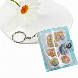 JP-SAKURA Sticker Notebook, Mini, Removable, Clear, Cute, Ledger, Girls, Sticker Notebook, Adult (10 Small Sheets (Blue with Glitter))
