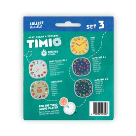 Timio Disc Set No. 3: Game of 5 Audio Discs for the Timio Reader, Learn 12 Fairy Tales Vol. 1, Hour, Vegetables, Alphabet A-L, Alphabet M-Z | In 8 Languages | From 2 to 6 Years