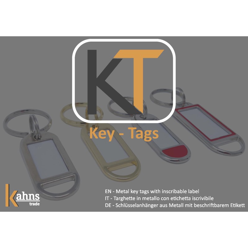 Metal Keyring with Large Label Writeable - 5 pcs. -