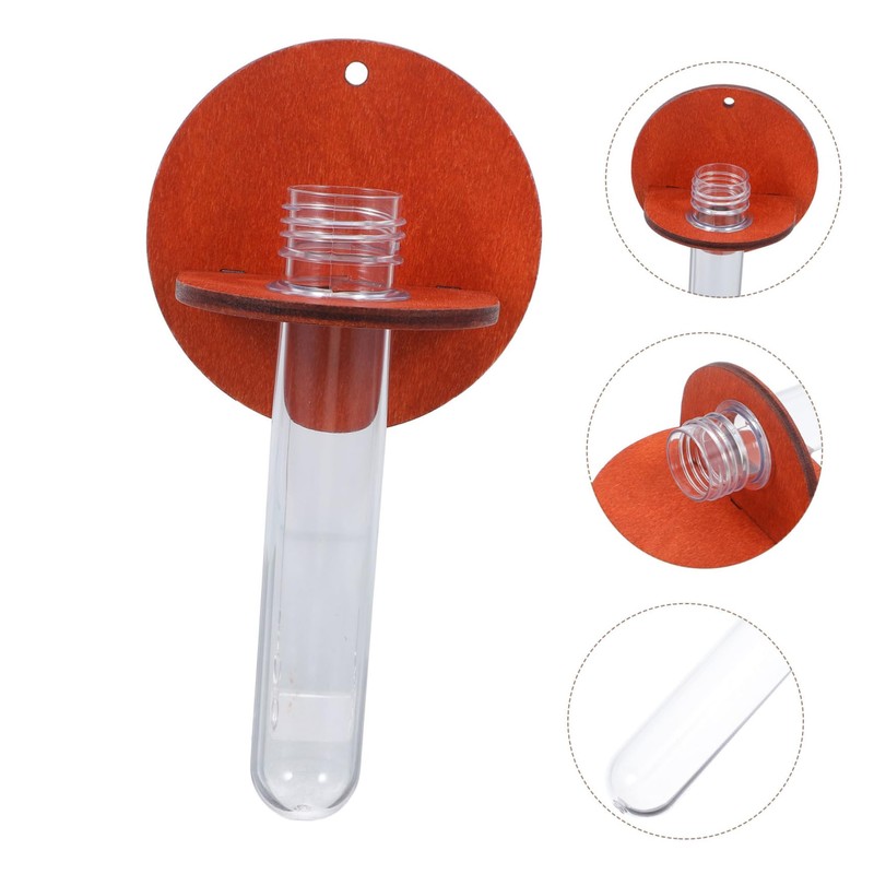 Mipcase Hanging Test Tube Propagation Station Wooden Wall Planter for