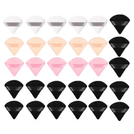 30 Pcs Powder Puff, Triangle Powder Puff, Reusable with Strap Powder Puffs Wet Dry Dual-Use Face Make Up Cosmetics Cleansing Beauty