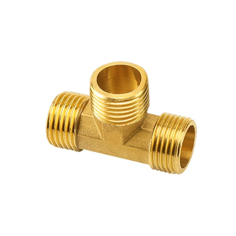 Joywayus Brass Pipe Fittings 3/4"NPS Male Forged Tee Pipe Tube
