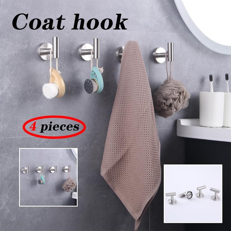 GERZWY Bath Towel Hook SUS 304 Stainless Steel Coat/Robe Clothes