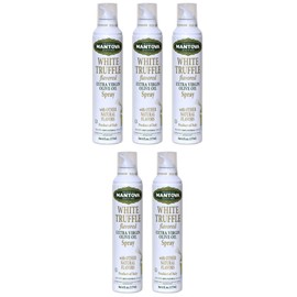 Mantova White Truffle Spray Extra Virgin Olive oil 8 oz, All natural product with no additives or aerosols, Product of Italy (Five Pack)