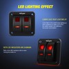 Nilight 2 Gang Rocker Switch Panel 12V 24V DC Red