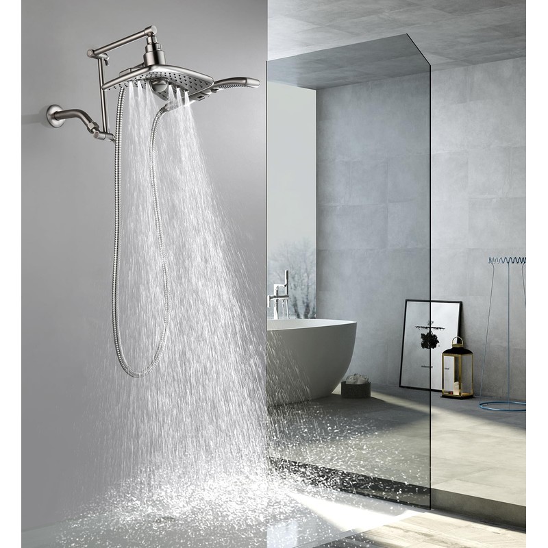 BRIGHT SHOWERS Brass Shower Arm Extender for Rain and Handheld