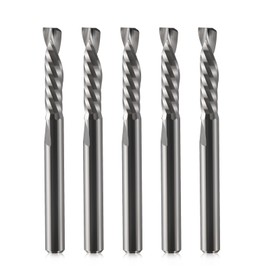 EU_HOZLY 1 Milling Cutter Up & Down Cut Spiral Router Bit 4 mm Shank, 4 mm Shank, 17 mm Cutting Length, 45 mm Total Length, Milling Cutter for Woodworking Pack of 5 (4 x 17 x 45)