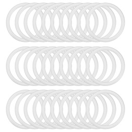 PATIKIL 2 Inch Dream Catcher Rings, 30 Pcs Plastic Macrame Wreath Floral Round Ring Hoop for Home Car DIY Craft Wedding Wall Hanging Decorations, White