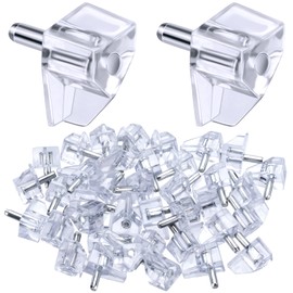 PAGOW 3mm 1/8 Inch Shelf Support Peg, Clear Cabinet Shelf Holders Pins, Metal & Plastic Replacement Pegs for 1/8 inch Holes (Pack of 40) Locking Pins
