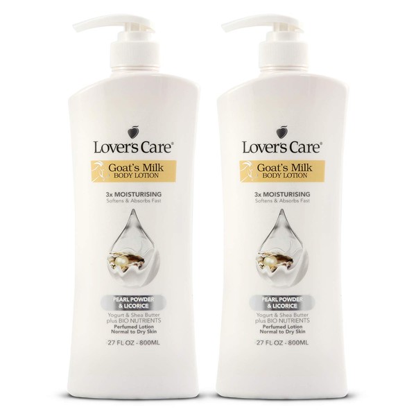 Lovercare Goat Milk Body Lotion for Dry Skin Pearl 27.05oz (800ml) - Pack of 2…