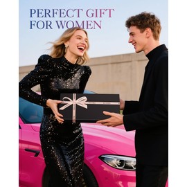 AUJEN Bling License Plate Frame for Women, Stainless Steel Cute Car Accessories, Lasting Sparkly License Plate Holder with Diamond Rhinestone Crystals, 2 Pack Gift Box Set, Pink & Black, 12.2" x 6.2"