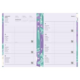 A5 Illustrated Floral Week on two pages Diary and Fill 2025