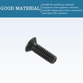 QUARKZMAN M2.5 x 8 mm Hex Socket Flat Head Countersunk Screws x 50pcs 10.9 Alloy Steel Socket Head Cap Screws for Machinery and Furniture, [Black]