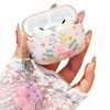 PHOEACC Cute Airpod Pro 2 Case Aesthetic Flower with Keychain