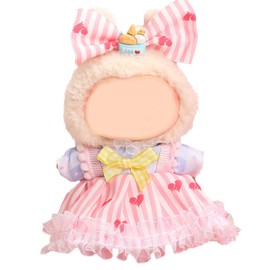 17cm Doll Clothes Set, Cute Girls Doll Outfits Set , 3 PCS Pink Love Princess Dress Outfits Exquisite Accessories