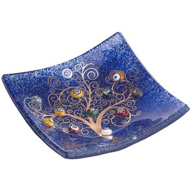 SOSPIRI VENEZIA Glass Decorative Plate Murano Glass Decorative Bowl, Gift Decoration Centerpiece Tree of Life, Catchall Bowl Catchall Tray for Entrance Table Console Living Room Dining Table 7,5"x7,5"
