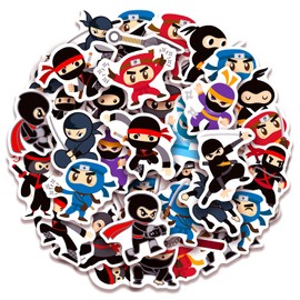 100 Pack Ninja Stickers for Kids,Ninja Party Favors, Vinyl Waterproof Stickers for Water Bottle Laptop Computer Phone