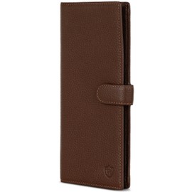 VON HEESEN Leather Wallet for Men and Women, dark brown, Portrait