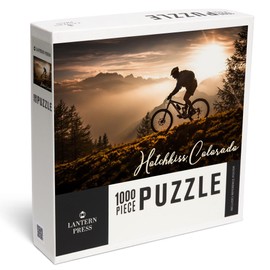 Hotchkiss, Colorado, Mountain Biker at Sunset (1000 Piece Puzzle, Challenging Jigsaw Puzzle for Adults, Made in USA)