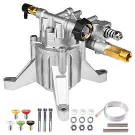 YAMATIC 7/8" Shaft Vertical Pressure Washer Pump 3000 PSI @ 2.5 GPM Replacement Pump for Power Washer, Compatible with GCV160, GCV190, Homelite, Troybilt, Ryobi, Rear Facing Inlet/Outlet