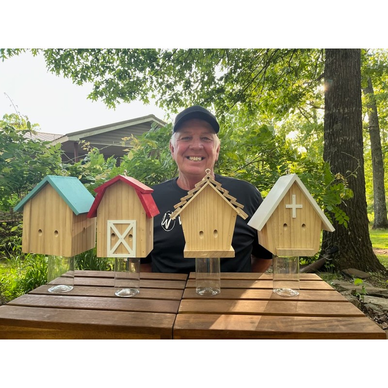 GAW Nature Wood Chalet Style Carpenter Bee Traps for Outdoors,