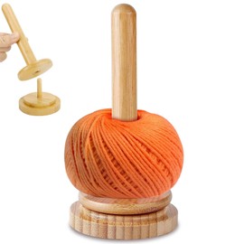 XoeLLe Wool Unwinder, Wooden Yarn Holder, Wool Holder, Yarn Holder for Knot-Free, Knitting Accessories for Knot-Free, Even Knitting, Crochet Gift for Knitting Lovers, 18 x 8.8 cm, Brown