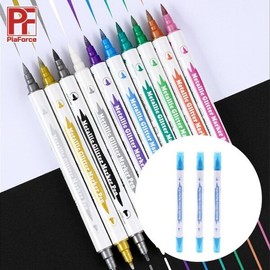 PF Dual-Nip Metallic Marker Pen DM06 Metallic Blue - Gundam Marker Plastic Model Gunpla Painting / PF 듀얼촉 메탈릭 마커펜 DM06 메탈릭 블루 - 건담마커 프라모델 모형 건프라 도색