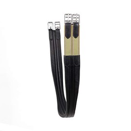 SIE EQUESTRIAN Contoured Leather Chafeless Girth Black Brown 46" /48" / 50" / 52" / 54" / 56" (BLACK, 52")