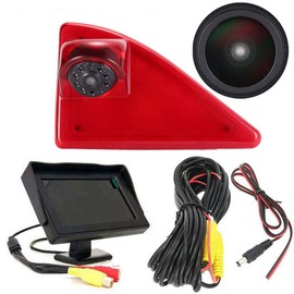 HD IP68 Third Mounted Roof Top Lamp Brake light Rear View Rear View Camera Can Adjust Angle Infrared Night Vision for Opel/Movano/Renault Master/NV400+4.3'' Monitor