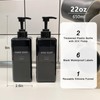 Black Soap Dispenser with Waterproof Labels, Thickened Plastic Hand Soap