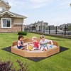 GOCAPTAIN Outdoor Octagonal Cedar Sandbox,Wooden Kids Sandpit with Bench Seats,