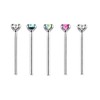 2mm Mixed Colour Crystals PACK OF 5 STERLING SILVER Thin