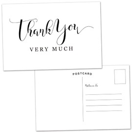 50 Thank You Postcards, Double-Sided Thank You Cards for Wedding, Bridal Shower,Baby Shower, Birthday, Business, Blank Postcards, 4x6 Inches.