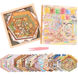 HOMICO 20 Designs 3D Sticker Scene Make Your Own House Shop DIY Stickers with Tweezers Cute Animals Stickers 3D Miniature Scene Stickers