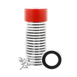 1 Airtite Coin Holder Storage Container & 20 Black Ring 27mm Air-Tite Coin Holder Capsules for 1/2oz Gold Eagles