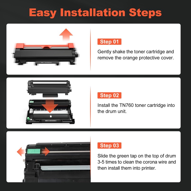 v4ink 2PK TN760 Toner Compatible Replacement for Brother TN760 TN730